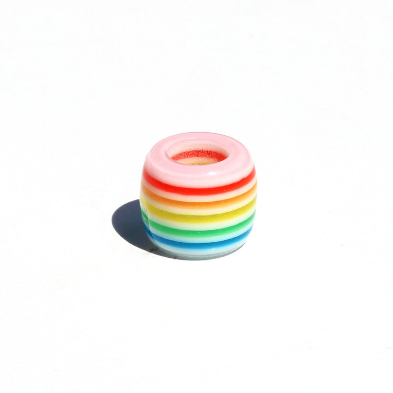 100 piezas al por mayor de 100*12 mm Rainbow Stripe Resin Beads